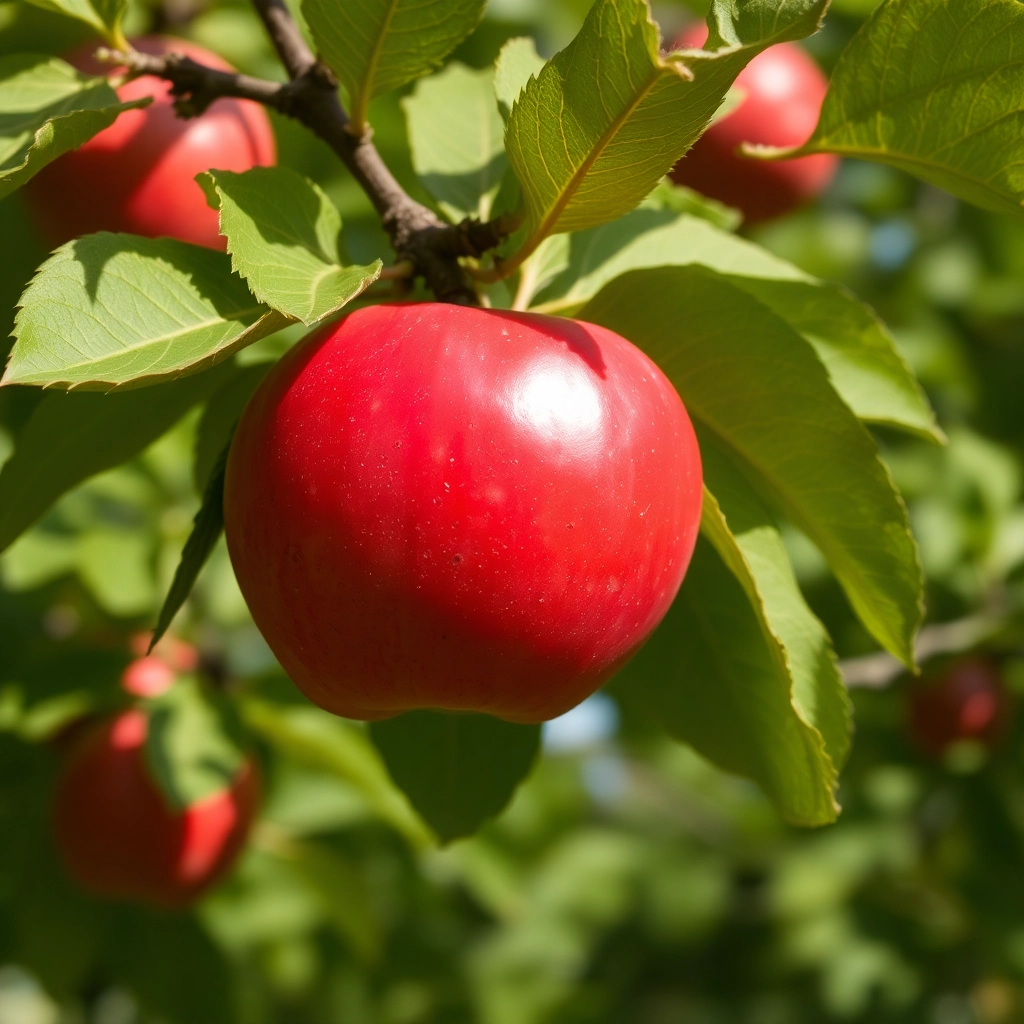 Free Apple On Tree iPhone Well-Lit Wallpaper